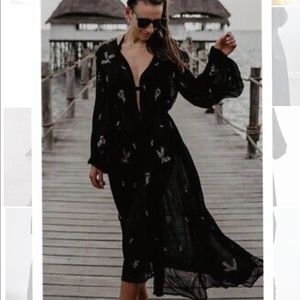 Zara embellished long kimono dress (limited edition)